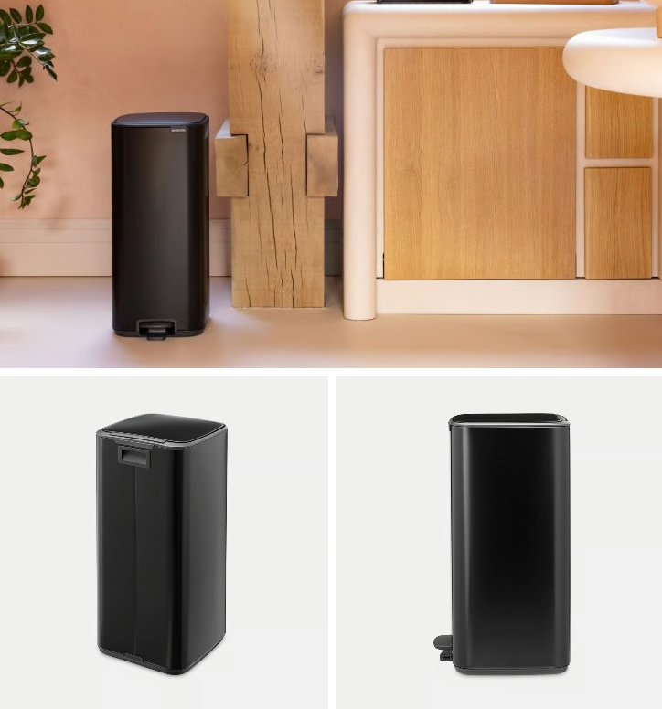 Šiukšlių dėžė Brabantia Bo, 30L., Matt Black, 238109