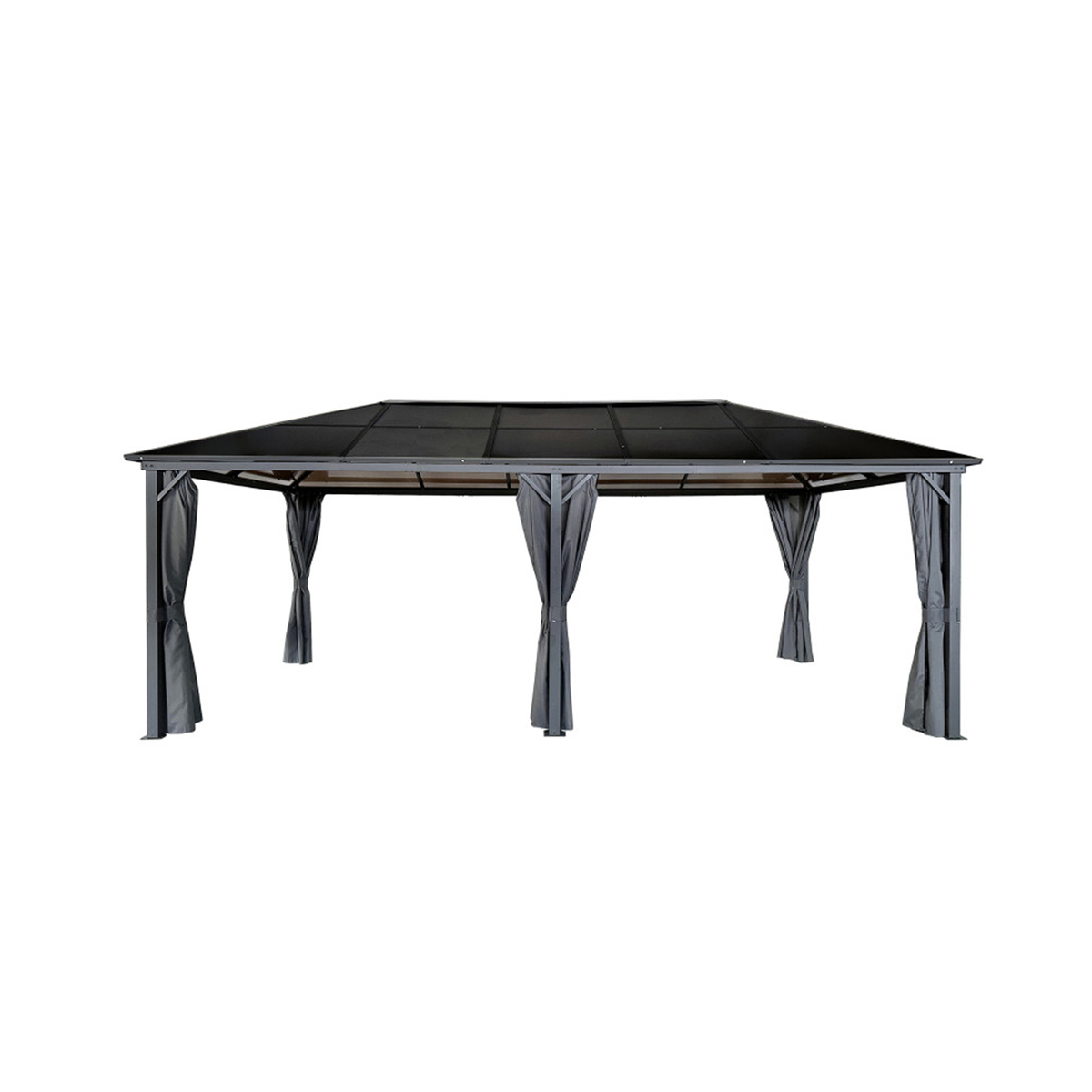 Lauko pavėsinė su užuolaidomis, 3 × 6 m