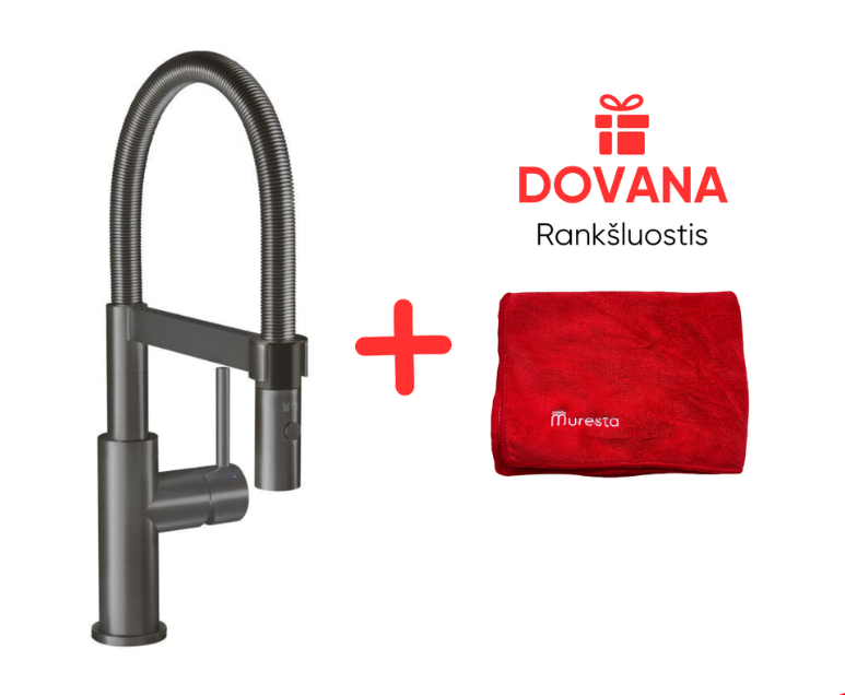 Maišytuvas plautuvei Villeroy & Boch su ištraukiamu dušeliu, antracitas 92730005 Maišytuvas plautuvei Villeroy & Boch su ištraukiamu dušeliu, antracitas 92730005