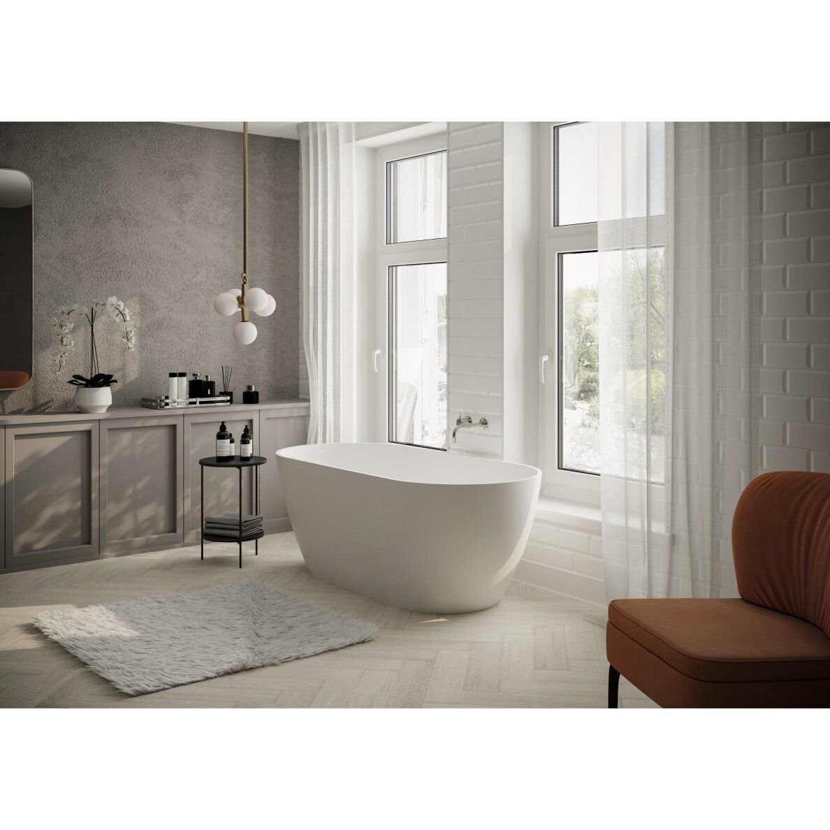 Lieto akmens vonia Bathesa Etna 168x80 cm Lieto akmens vonia Bathesa Etna 168x80 cm