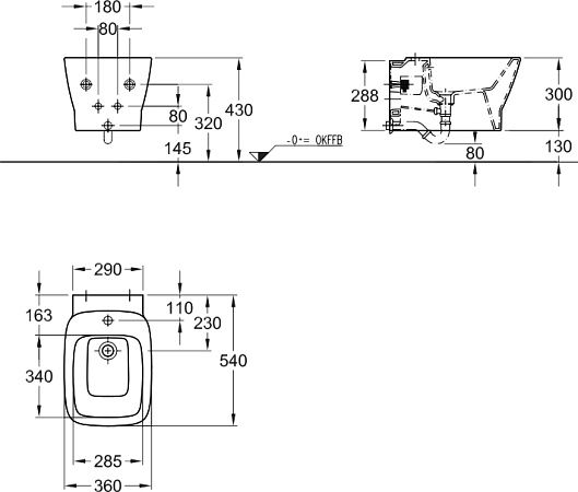 Bidė pakabinama Geberit SILK, balta, 232600000