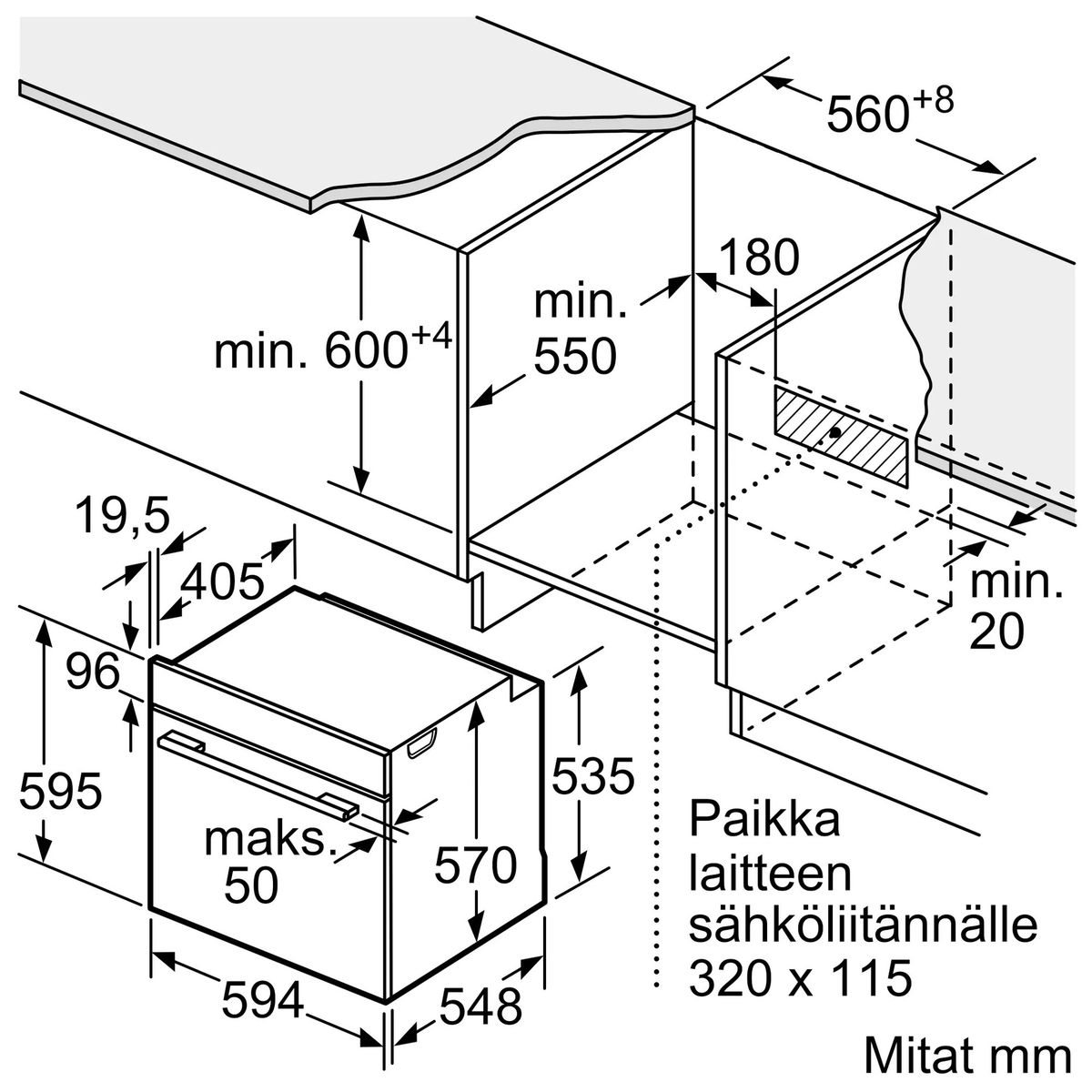 Įmontuojama orkaitė Siemens iQ300, HB272ABB3