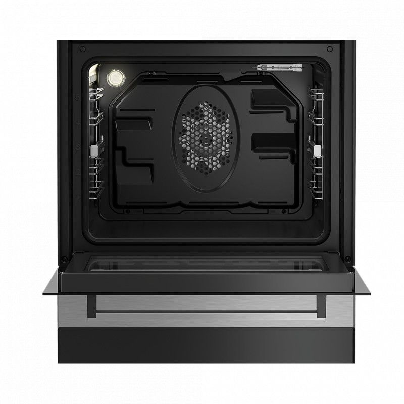 Dujinė 60 cm pločio viryklė BEKO FSM62332DX su elektrine orkaite