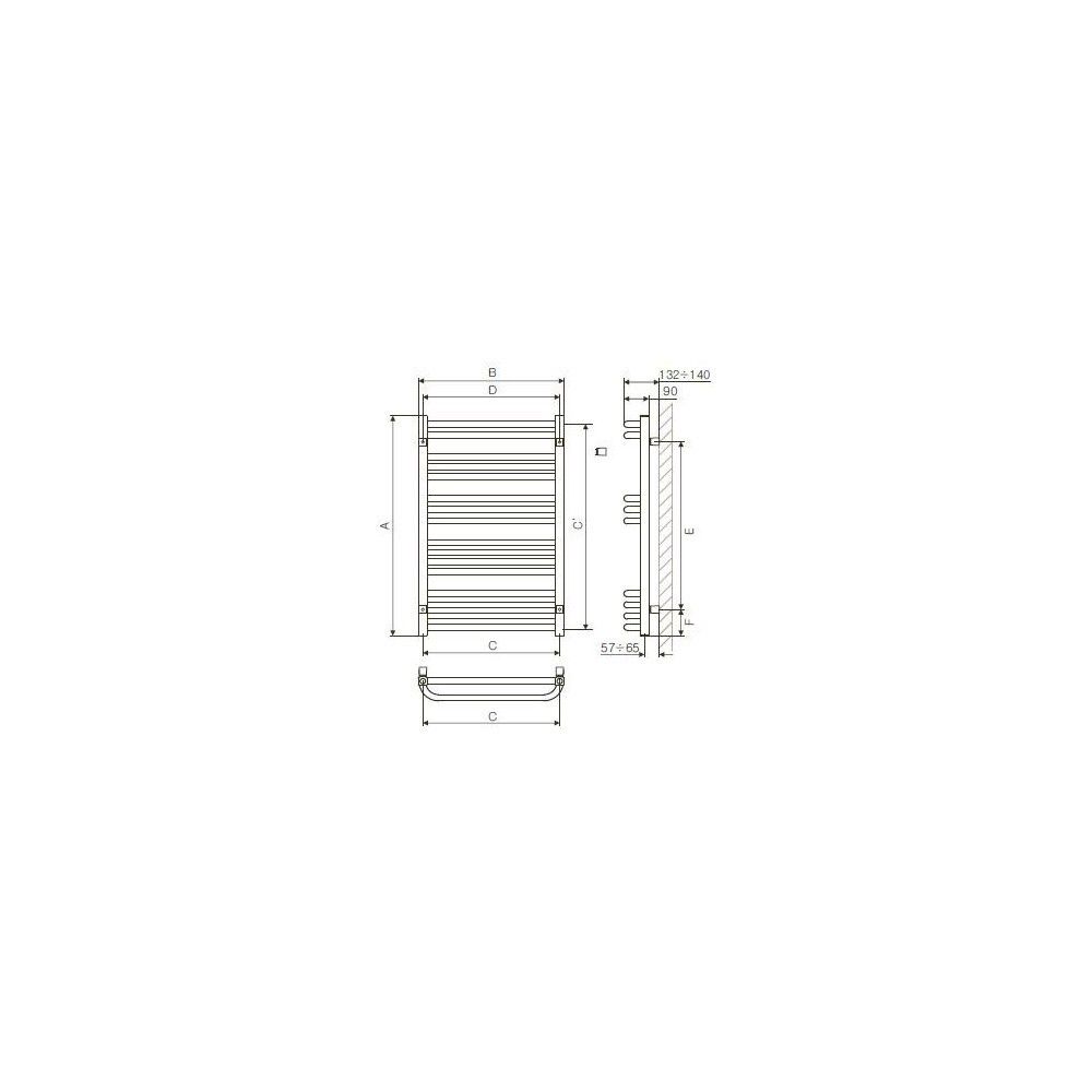 Džiovintuvas Terma POLA 780x500 baltas blizgus, POLA780500WHITE