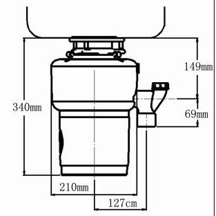 Maisto atliekų smulkintuvas Zyle ZY005WD, 1 AG, 1,4 l, 3800 aps./min