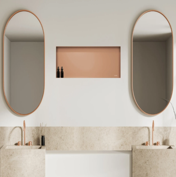 Įleidžiama berėmė sieninė lentyna Balneo Wall Box NO RIM, vario sp., 90x30x10 cm, B0201040310-3