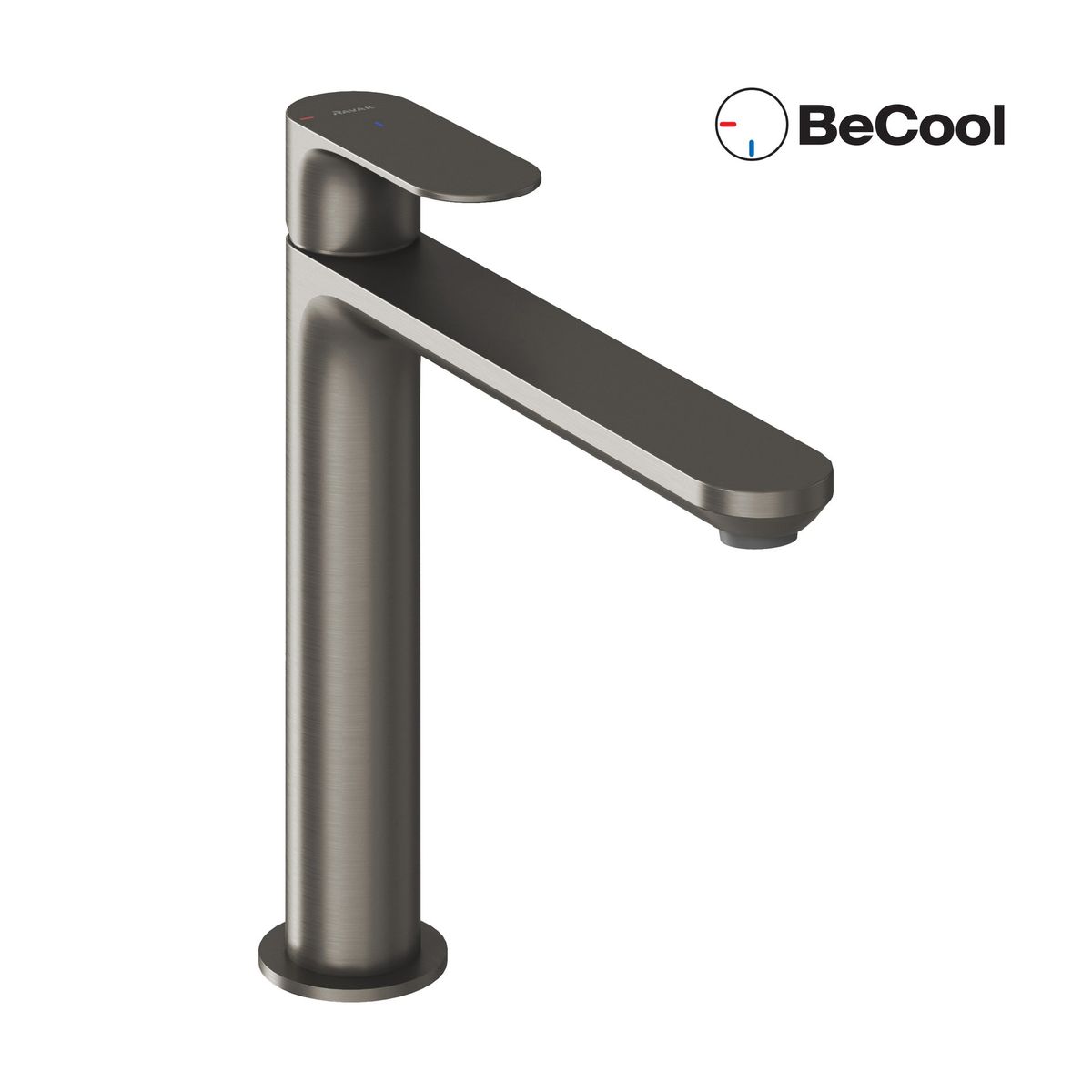 Praustuvo maišytuvas Ravak Eleganta BeCool 220 mm be dugno vožtuvo, Graphite Brushed X070416