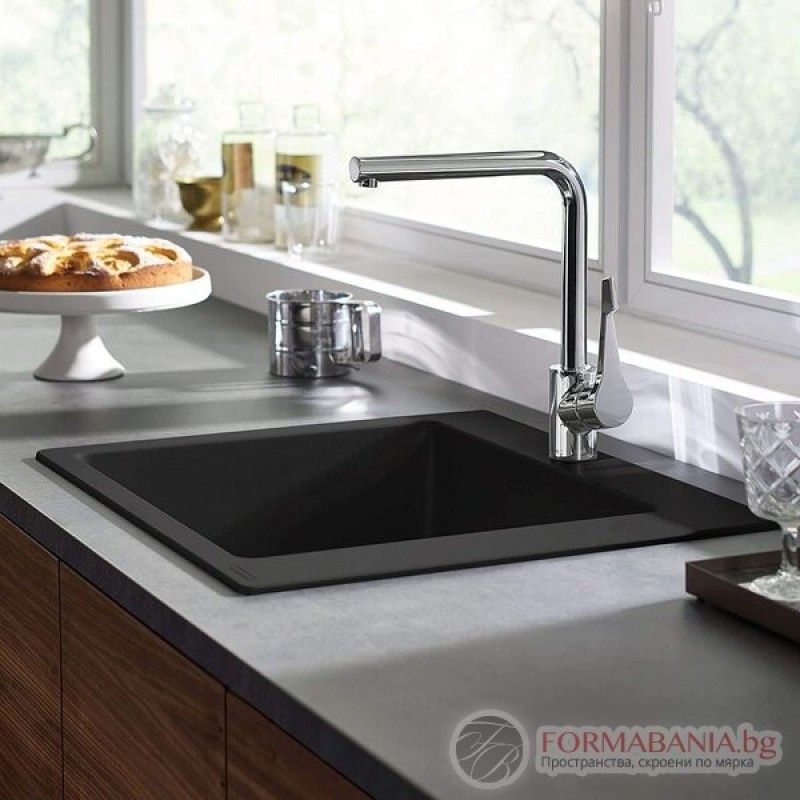 Plautuvė granitinė Hansgrohe S510-F450 juoda 43312170