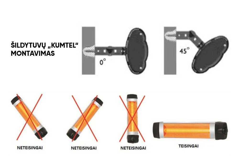 Kvarcinis infraraudonųjų spindulių šildytuvas Kumtel Ecoray EX-25 Kvarcinis infraraudonųjų spindulių šildytuvas Kumtel Ecoray EX-25