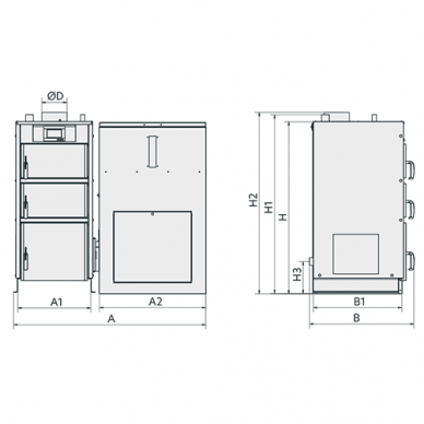 Granulinis katilas Kamen PELLET Kompakt LUX 20kW, 5 klasė, 300l granulių talpa, Ecodesign