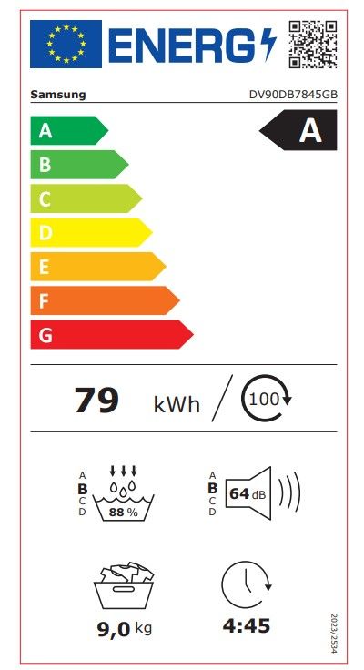 Džiovyklė Samsung DV90DB7845GBU4, 9 kg Džiovyklė Samsung DV90DB7845GBU4, 9 kg