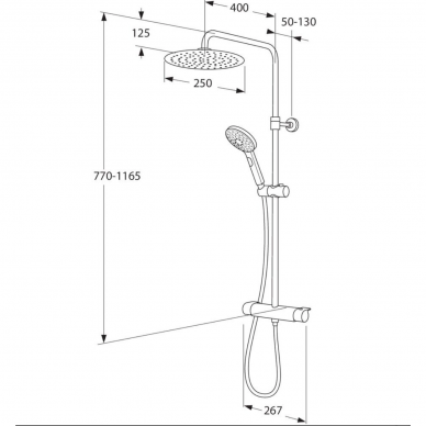 Dušo sistema Gustavsberg G3, juoda, GB4121833053