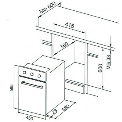 45 cm orkaitė Allenzi KBH-5260 BX