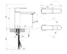 Praustuvo maišytuvas Ravak Chrome CR II 014.20BL 175 mm, juodas X070458