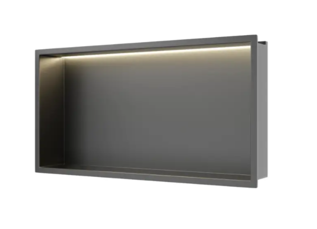 Įleidžiama sieninė lentyna Balneo Wall Box LED juodo metalo sp., 60x30x10 cm, B0101080109-2