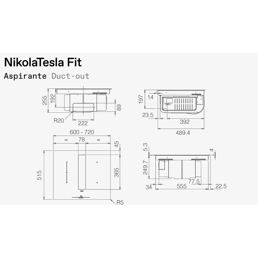 Kaitlentė su integruotu gartraukiu ELICA NIKOLATESLA FIT RAW BR/A/72, 8020283061170