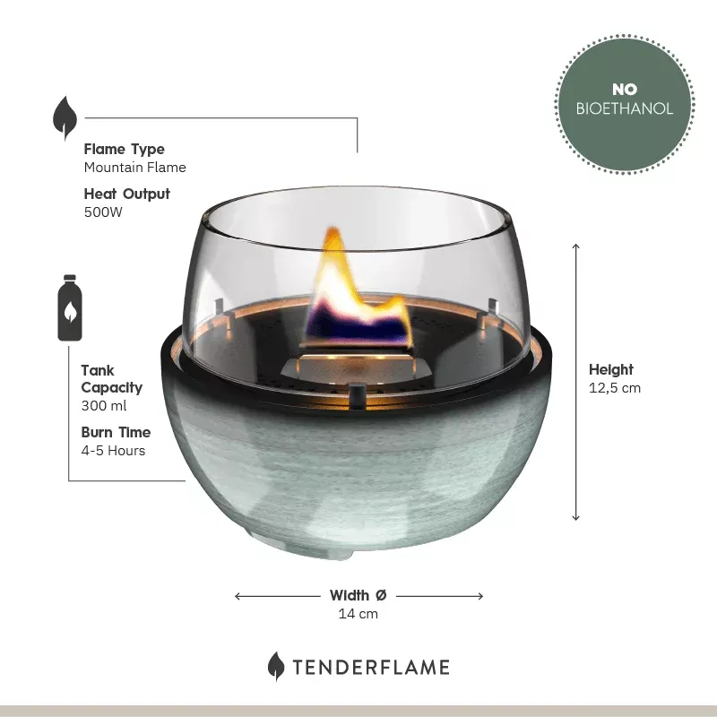 TULIP 14 stalo židinys, žalias , naudojamas Tenderfuel skystis