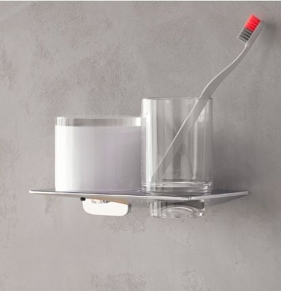 Pakabinamas skysto muilo dozatorius su stikline Emco ART chromas, 163100102