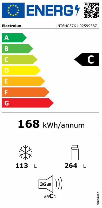 Šaldytuvas ELECTROLUX LNT6HC37K1 Šaldytuvas ELECTROLUX LNT6HC37K1
