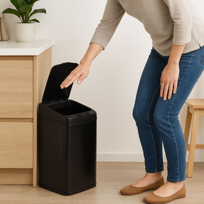 Sensorinė šiukšliadėžė 12L, juoda