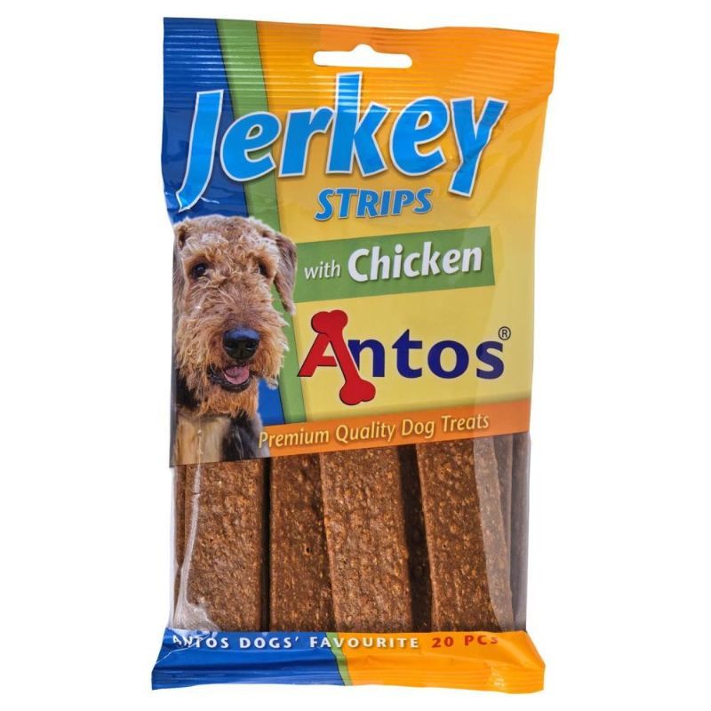 ANTOS Jerkey Strips Chicke 20vnt. plokštelės su vištiena (14), 20410P