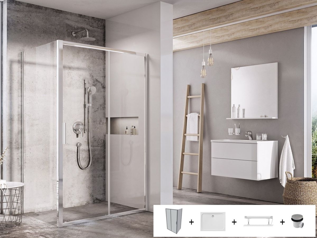 Dušo kabinos komplektas Ravak SET12R - BLSDP2+BLSPS 120x80, blizgi+stiklas Transparent Dušo kabinos komplektas Ravak SET12R - BLSDP2+BLSPS 120x80, blizgi+stiklas Transparent