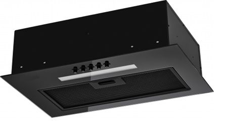 Įmontuojamas 45 cm pločio gartraukis Schlosser TN45PBBL GLASS, juodas