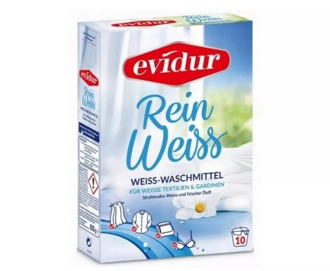 Skalbimo milteliai baltoms užuolaidoms EVIDUR REIN WEISS, 600 g