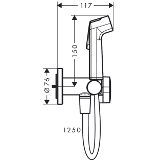 Bidė dušelis Hansgrohe round 1 jet, juoda matinė 29232670