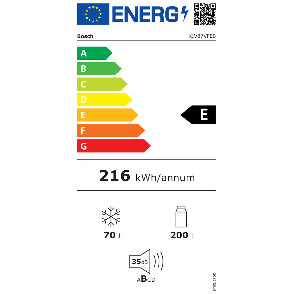 Šaldytuvas BOSCH KIV87VFE0 Šaldytuvas BOSCH KIV87VFE0