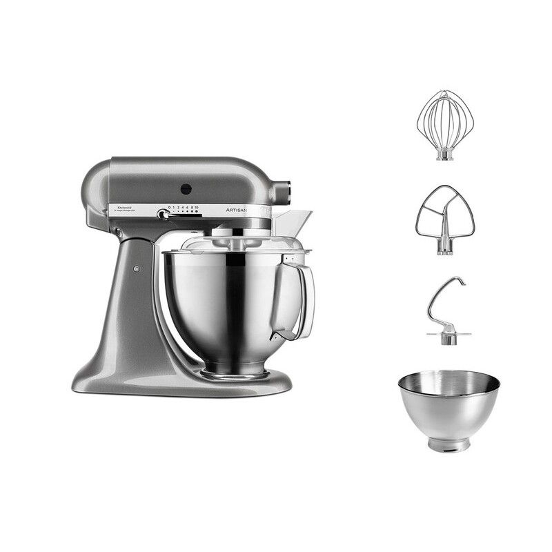 Virtuvinis kombainas KitchenAid Artisan Exclusive, 5KSM185PSEMS, Medallion Silver, 4,8 l Virtuvinis kombainas KitchenAid Artisan Exclusive, 5KSM185PSEMS, Medallion Silver, 4,8 l