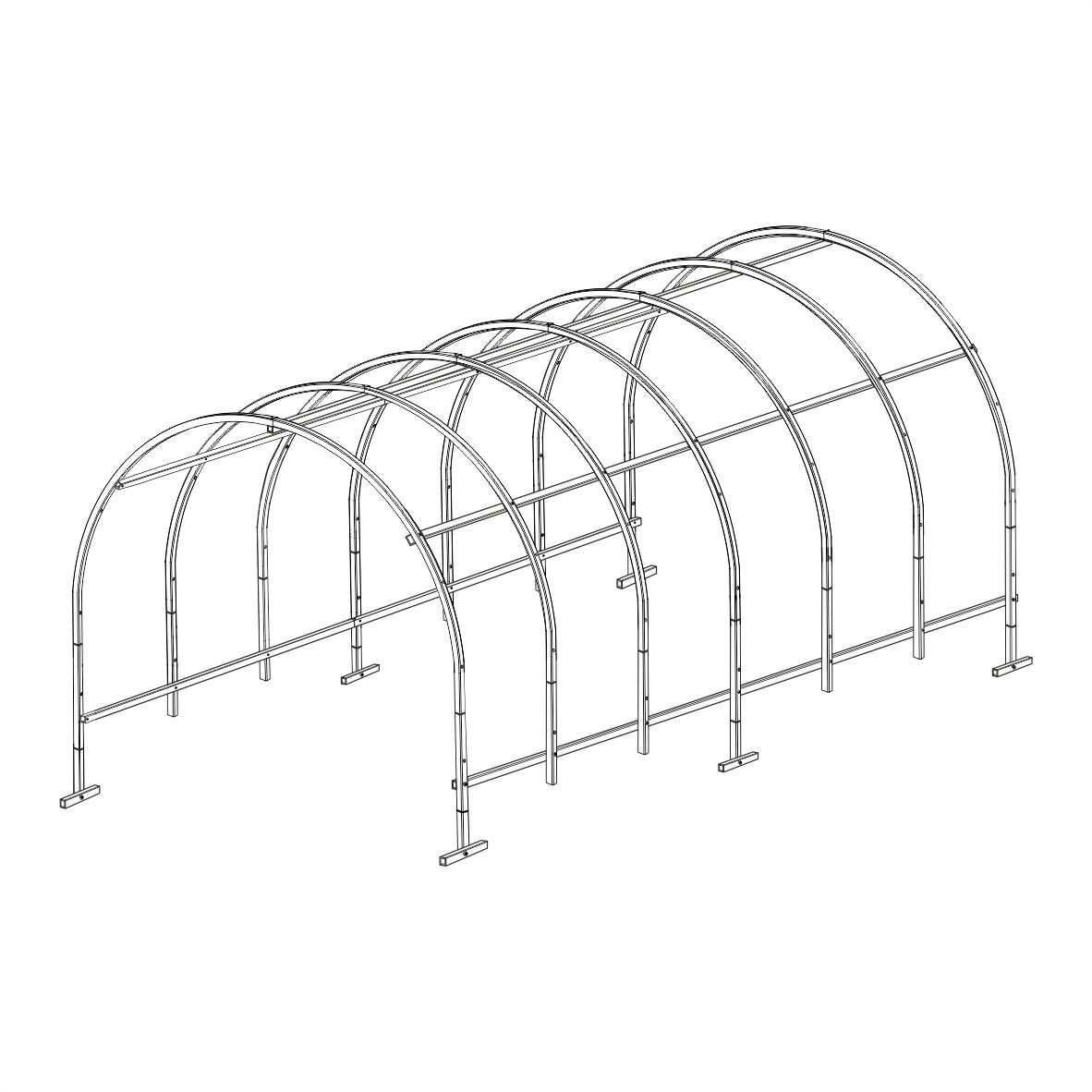 Šiltnamio KLASIKA EASY 2 metrų prailginimas, be priekio ir galo, su 6 mm danga