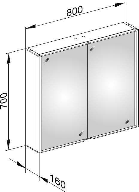Veidrodinė spintelė su apšvietimu Keuco Royal Match 80 cm, 12802171301
