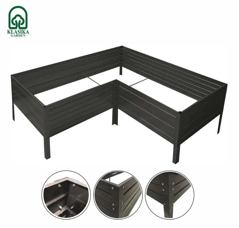 L formos pakelta lysvė KLASIKA GARDEN, ruda RAL8017, 150x150x75x75x75 x75 cm, h- 30cm L formos pakelta lysvė KLASIKA GARDEN, ruda RAL8017, 150x150x75x75x75 x75 cm, h- 30cm