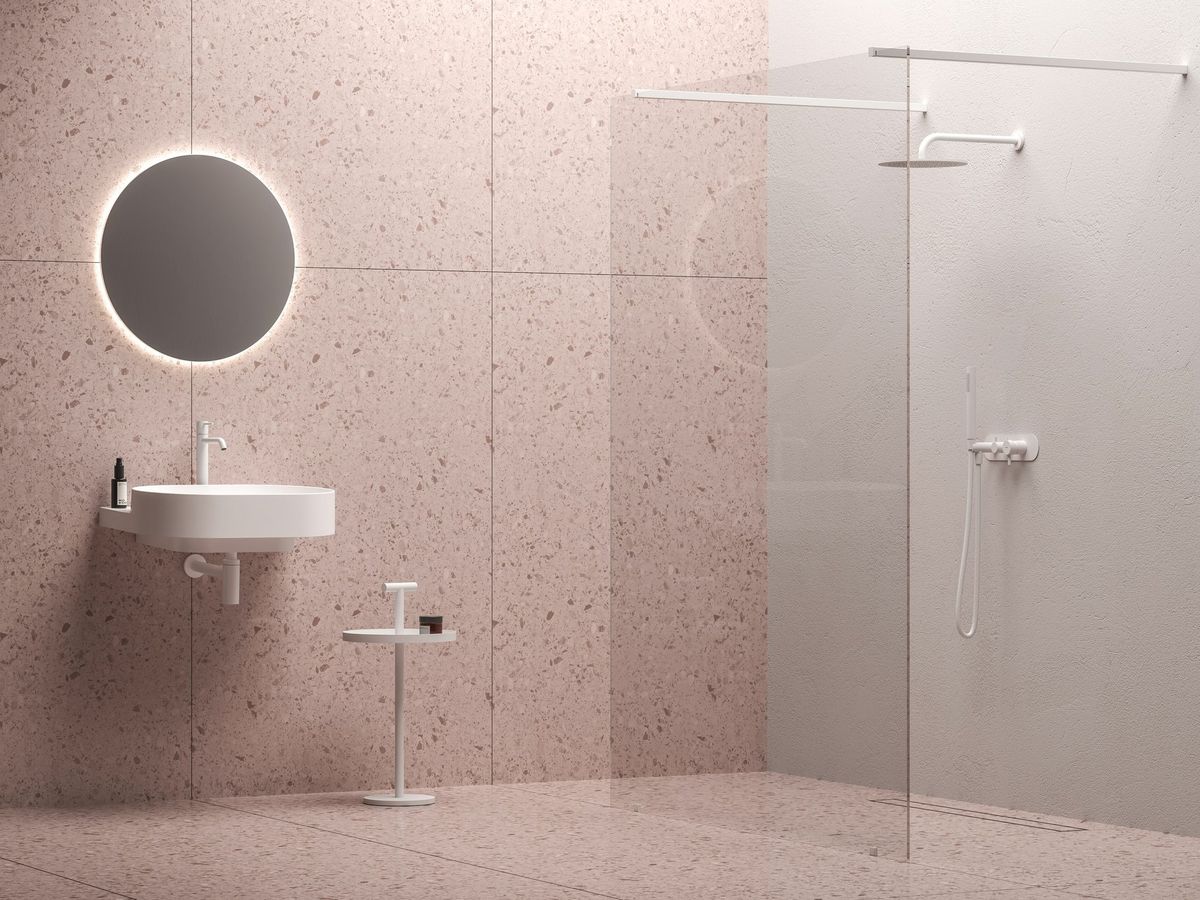 Dušo sienelė Ravak Walk-In Free Set 140, balta matinė+stiklas Transparent, GW9FM0E0SZ1