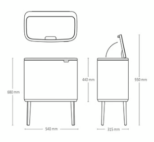 Šiukšlių dėžė Brabantia BO TOUCH BIN 36 L, Soft Beige 201189