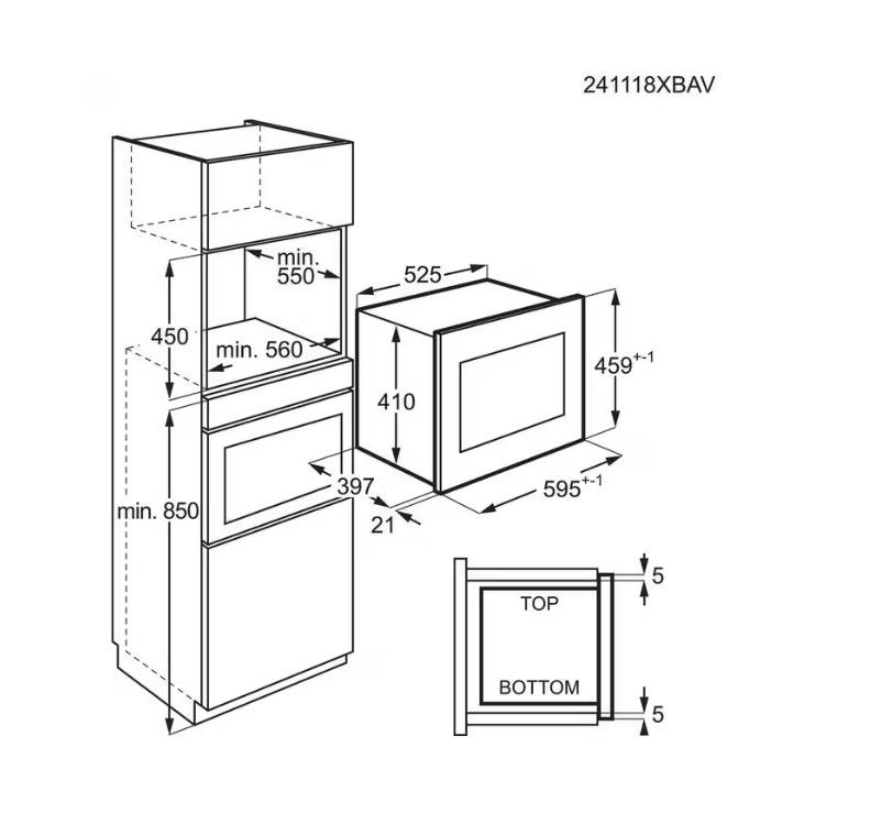 Įmontuojama mikrobangų krosnelė AEG 6000, TouchOpen, TB6SM261FB, 26 l Įmontuojama mikrobangų krosnelė AEG 6000, TouchOpen, TB6SM261FB, 26 l