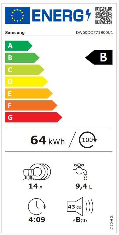 Įmontuojama indaplovė Samsung DW60DG771B00