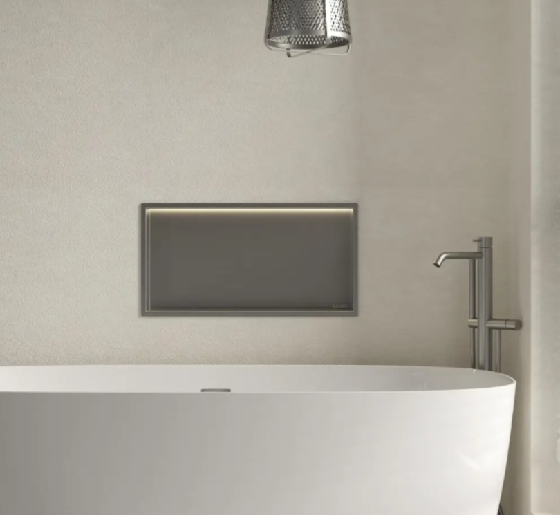 Įleidžiama sieninė lentyna Balneo Wall Box LED juodo metalo sp., 60x30x10 cm, B0101080109-2
