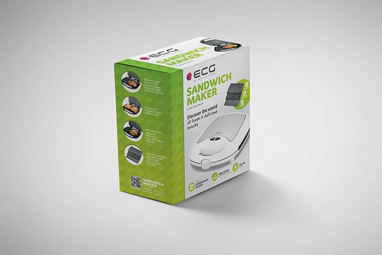 Sumuštinių keptuvė ECG S 399 3 in 1 balta Sumuštinių keptuvė ECG S 399 3 in 1 balta