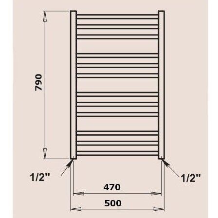 Elektrinis rankšluosčių džiovintuvas kairinis PMH Avento 50x79 cm, juoda struktūrinė