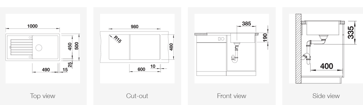 Silgranitinė plautuvė BLANCO ZIA XL 6 S SILG Balta O.AF Silgranitinė plautuvė BLANCO ZIA XL 6 S SILG Balta O.AF