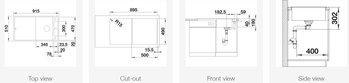 Silgranitinė plautuvė BLANCO AXIA III 5 S SILG PDUR Balta Z.ES InFino M.AF