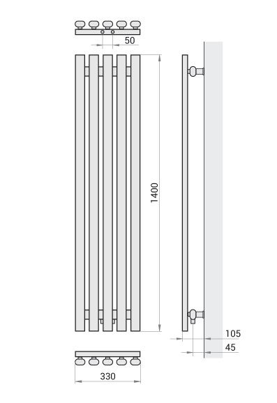 Rankšluosčių džiovintuvas Regnis Lazur 33x140 cm, juodas Rankšluosčių džiovintuvas Regnis Lazur 33x140 cm, juodas