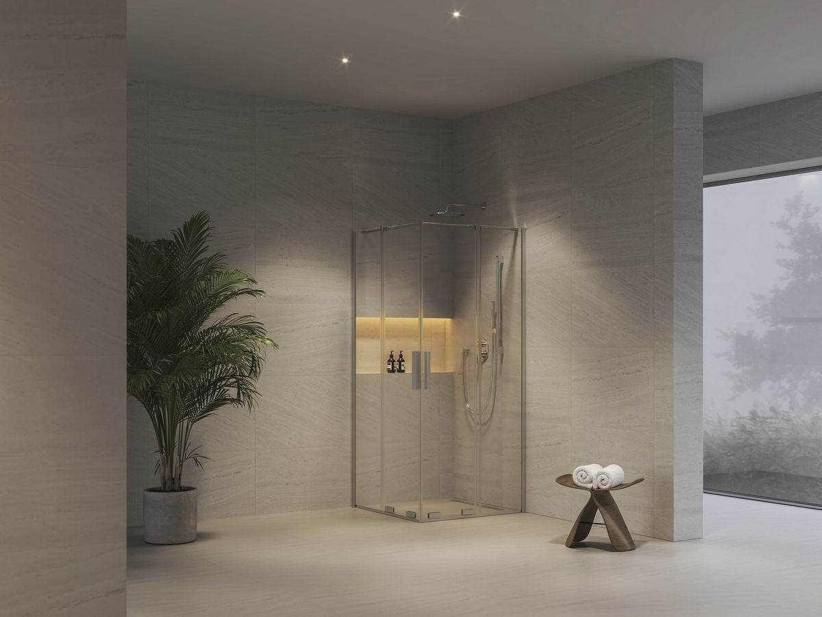 Dušo kabina Ravak RORV2 80x80, blizgi+stiklas Transparent, X14V40C00Z1