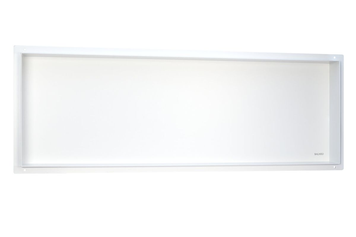 Įleidžiama berėmė sieninė lentyna Balneo Wall Box NO RIM, baltos sp., 90x30x10 cm, OB-WH6-NR