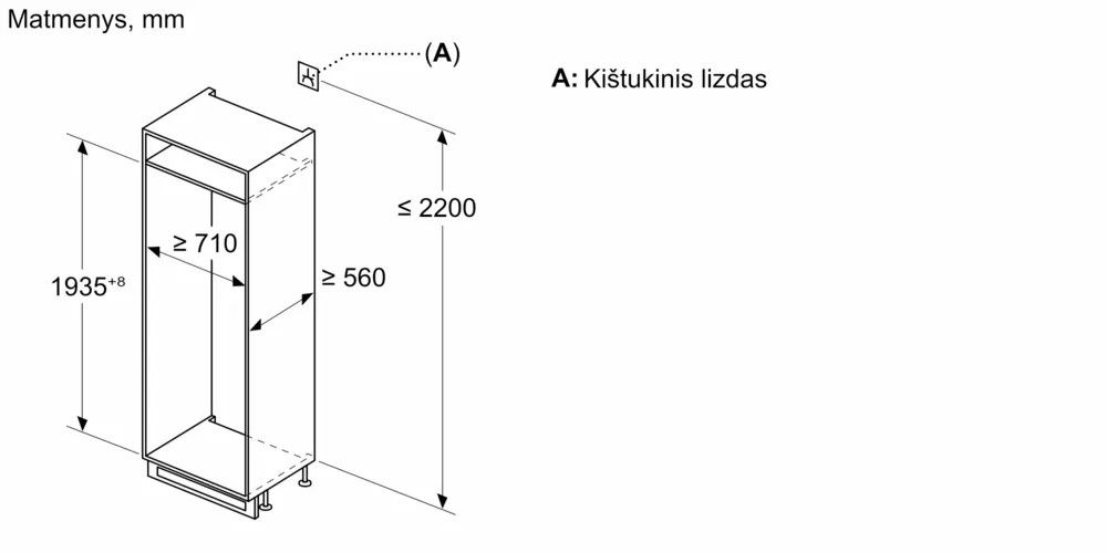Įmontuojamas šaldytuvas Bosch KBN96NSE0 Įmontuojamas šaldytuvas Bosch KBN96NSE0