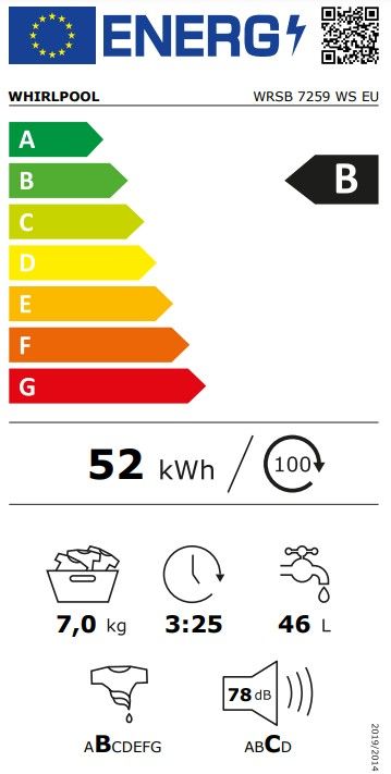 Skalbimo mašina Whirlpool WRSB 7259 WS EU Skalbimo mašina Whirlpool WRSB 7259 WS EU