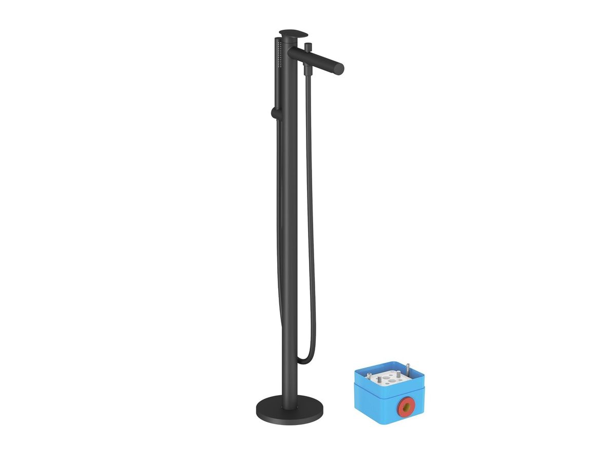 Grindinis vonios maišytuvas be korpuso, su dušu, Ravak SG 080.20BLM.RB07A, matinės juodos, X070556