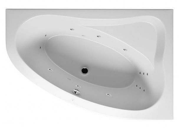 Masažinė akrilinė vonia Riho Aryl Flow 6+6+2 153,5x100,5 cm, kairė